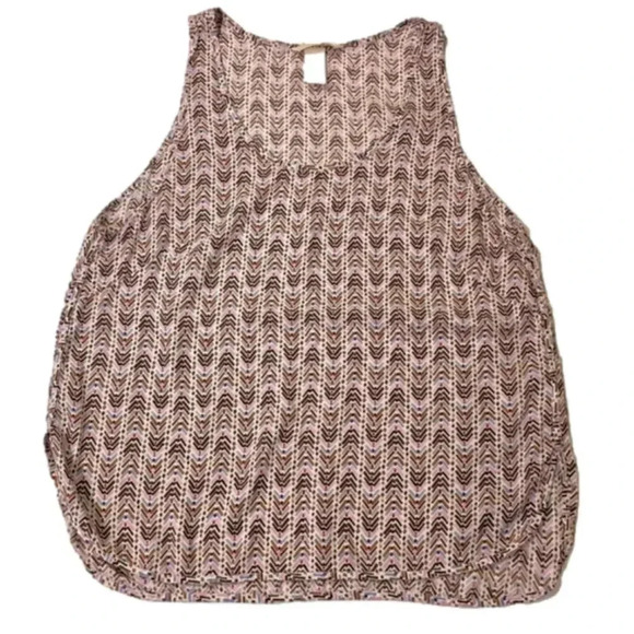 H&M, Size 6, Swoop Neck Chevron Hi Low Tank Top - Picture 1 of 5